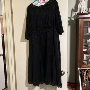 Deep navy lace midi dress - 3x